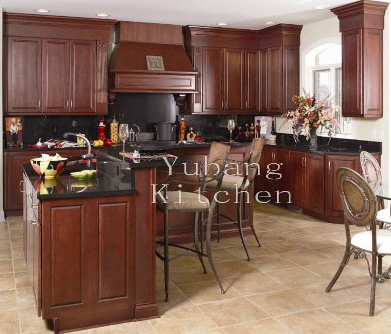 Solid Cherry Wooden Kitchen Cabinet From China #2012-39