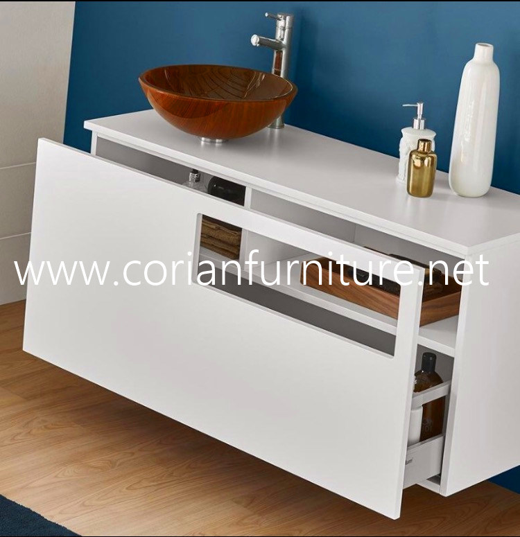 Corain Solid Surface Bathroom Vanity with Basin