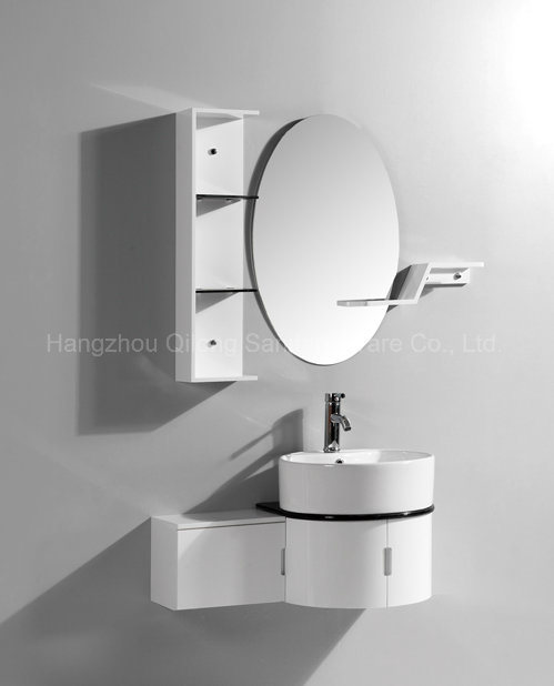 Wall-Mounted PVC Cabinet for Bathroom with Side Vanity