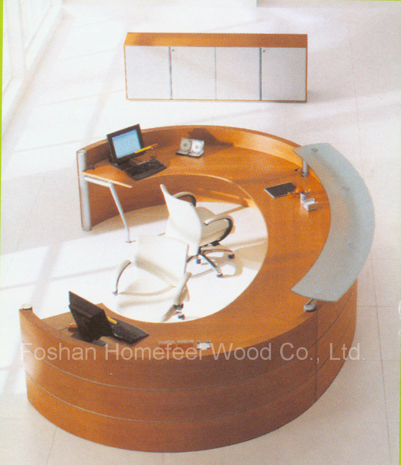 Unique Design Rchalf Round / Curved Reception Desk (LT-E408)