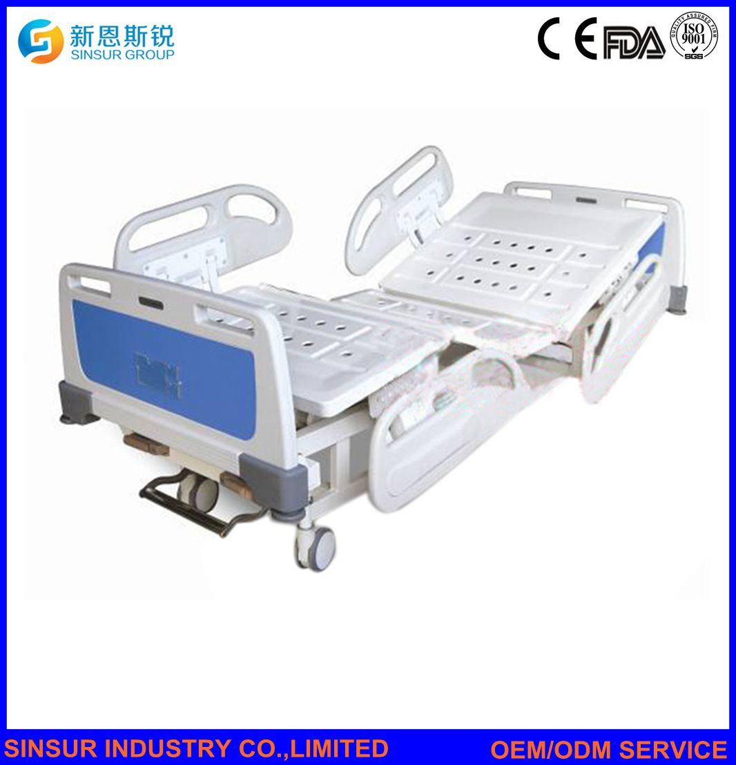 China Factory Medical Furniture Luxury Manual Double-Shake Nursing Hospital Beds