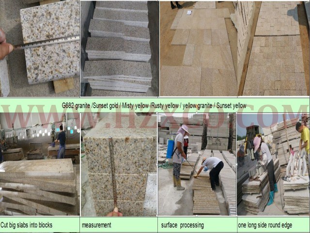 G682 Rusty Yellow Granite Tiles Project Stone