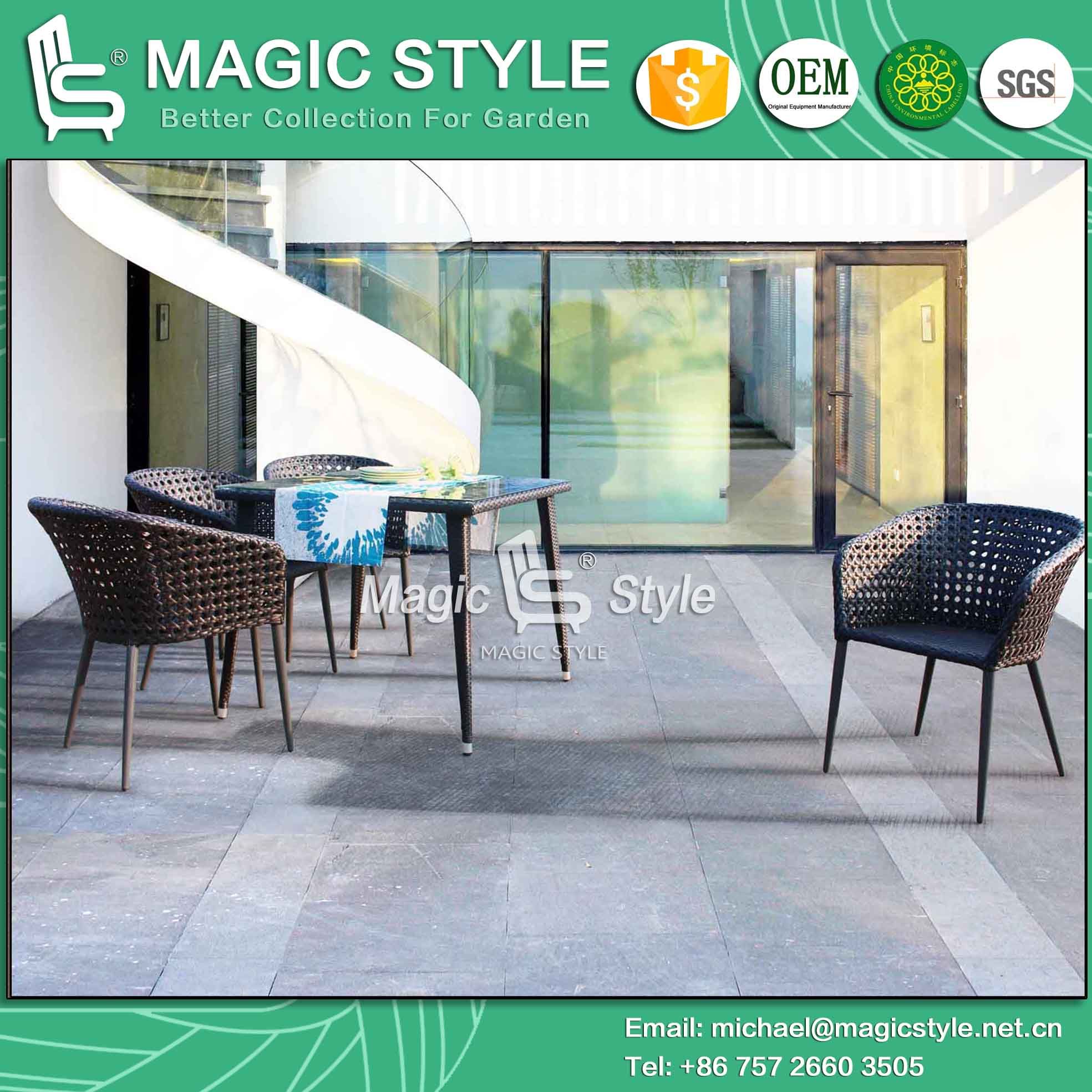 New Design Rattan Dining Table Rattan Dining Set Wicker Chair Open Weaving Chair Outdoor Furniture Patio Furniture Garden Furniture