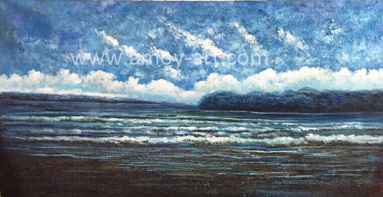 High Quality Seascape Oil Painting with Blue Sea and Sky for Home Decoration