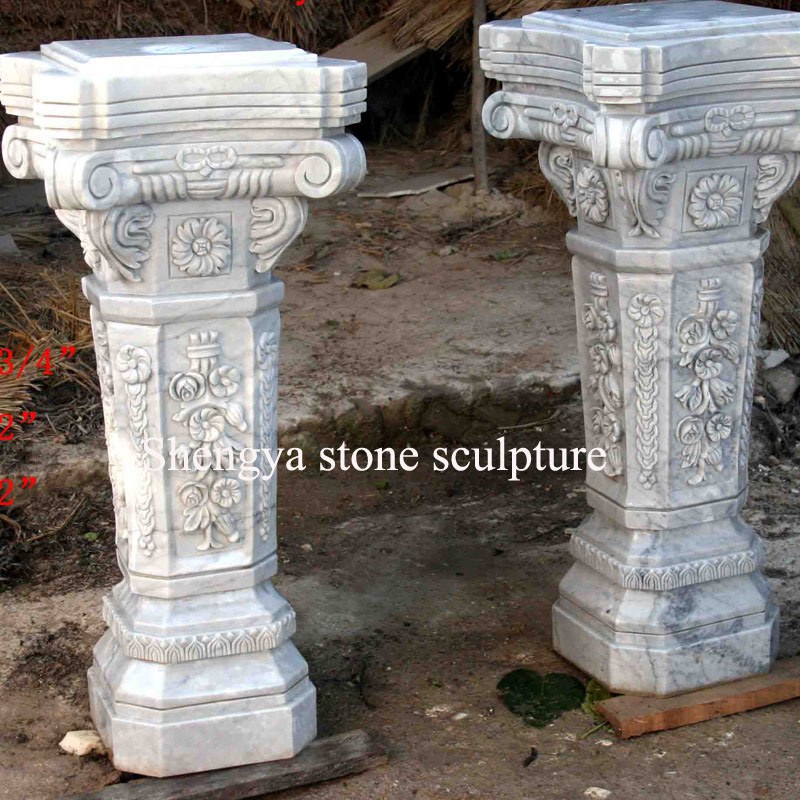 White Marble Stone Sculpture Pillar (SY-C010)