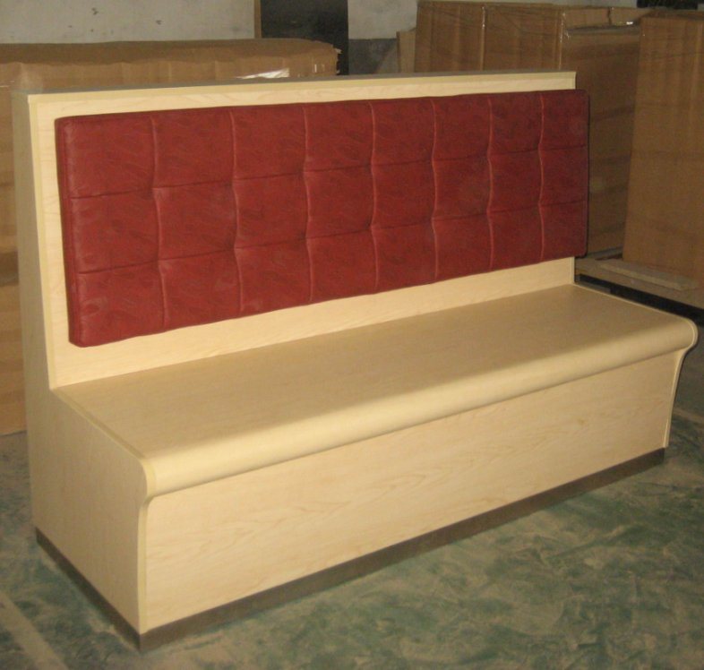 Wood Rectangular Restaurant Seat Sofa