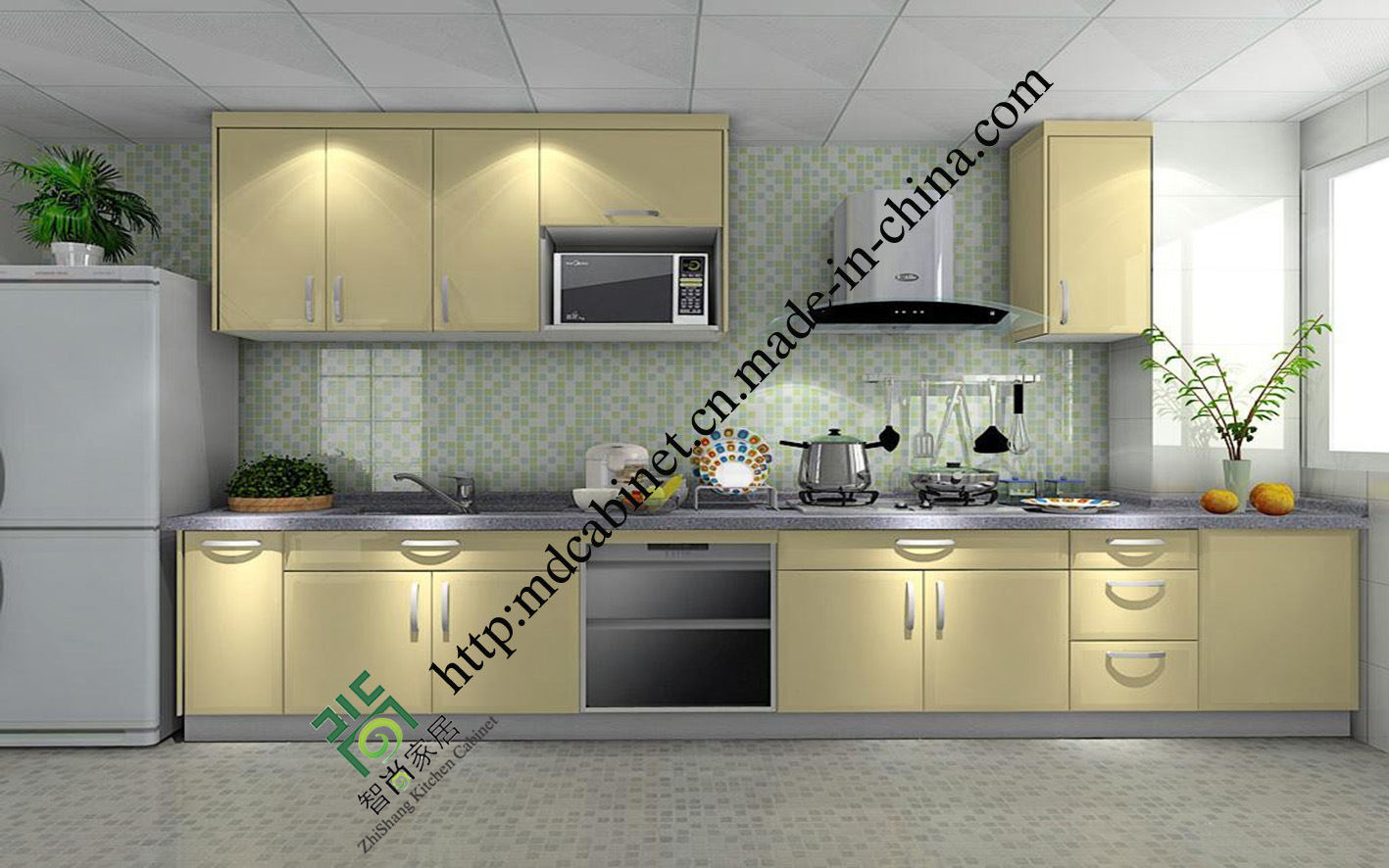 MDF Lacquer and UV Kitchen Cabinet (zs-405)