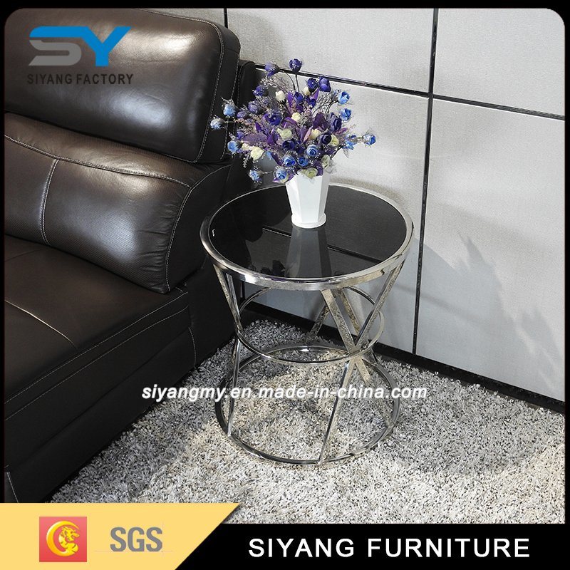 Sliver Metal Corner Table Mirrored Side Table