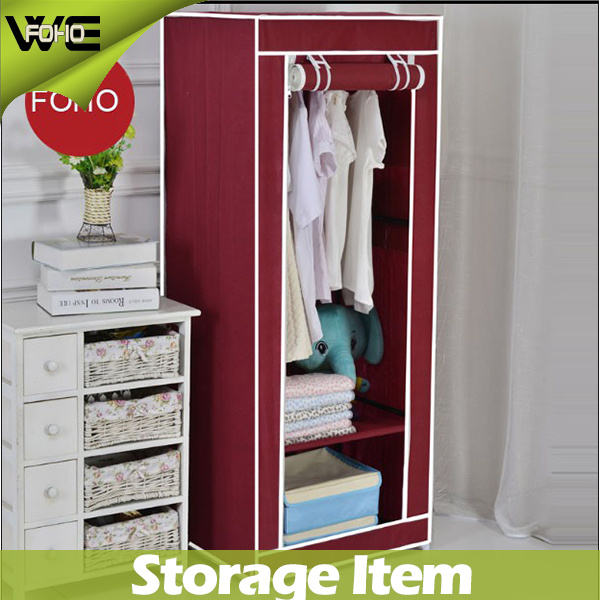 DIY Fabric Steel Home Furniture Simple Bedroom Canvas Wardrobe