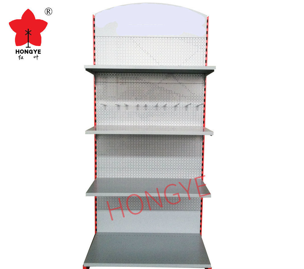 Supermarket Metal Shelf with Perforated Back Panel (HY-114)