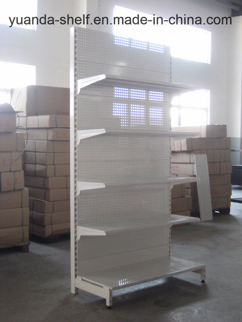 Supermarket Gondola Perforated Plate Metal Shelf