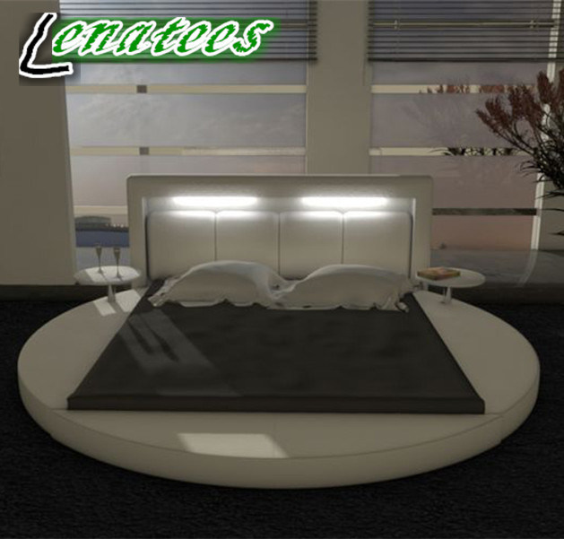 A508 Modern Round Bed with LED Light