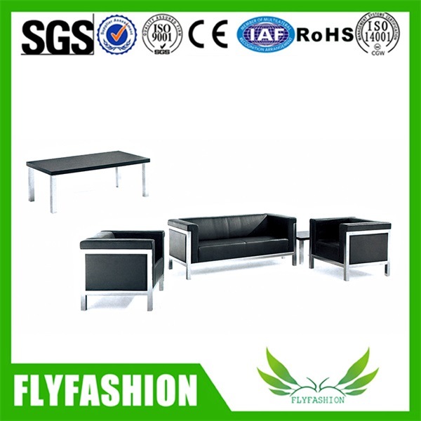 Office Sofa Genuine Metal Frame Leather Sofa Set