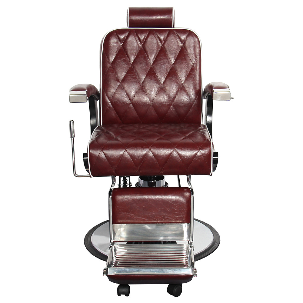 Barber Chair with White Accent Heavy Duty Salon Chair