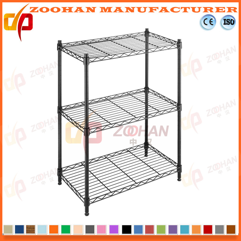 Three Layers Black House and Office Storage Wire Shelf (Zhw4)