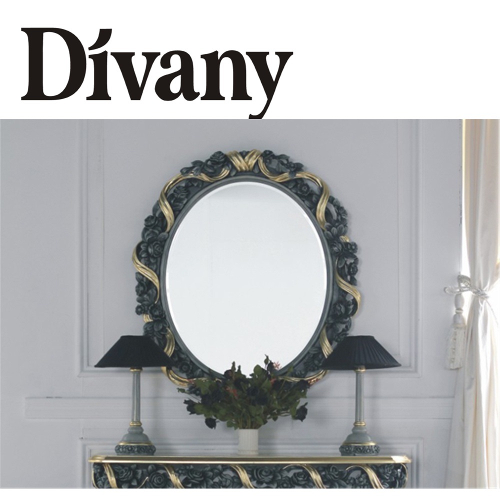 Antique Bedroom Furniture Luxury Classic Wood Flower Mirror (BA-2601)