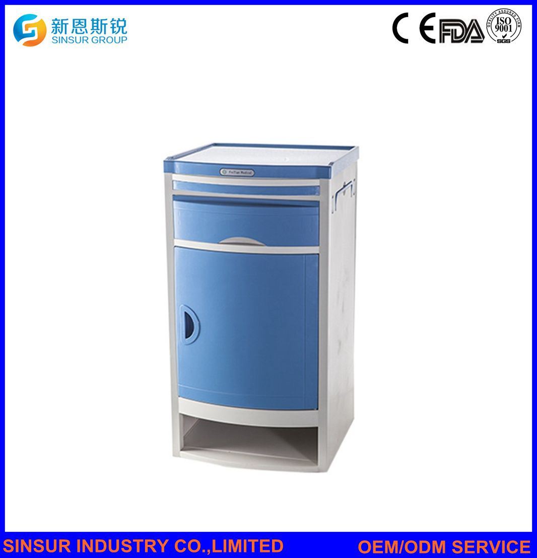 China Cheap ABS Hospital Bedside Cabinet with Shoe Shelf