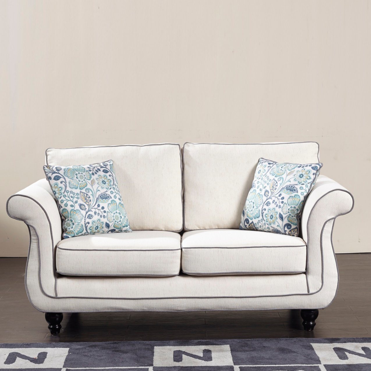 Modern Design White Two Seat Fabric Sofa for Living Room Furniture