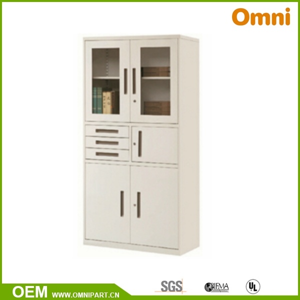 Office Commercial Furniture Glass Door Metal Filing Storage Cabinet (OMNI-XT-07)