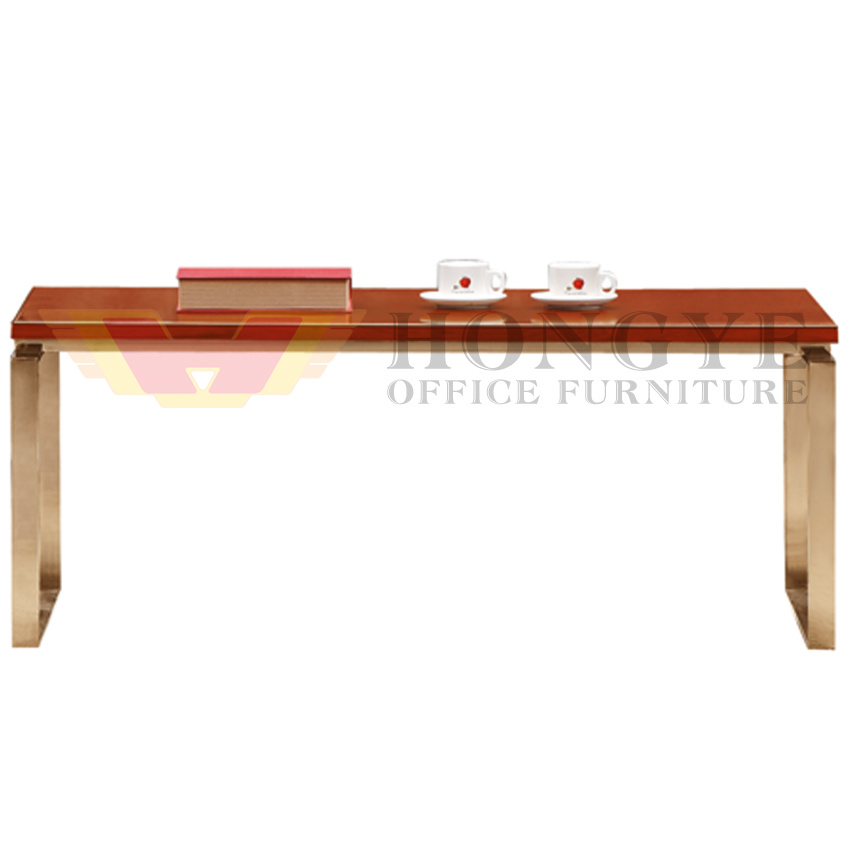 Modern Golden Wooden Stainless Steel Office Furniture (HY-018-1)