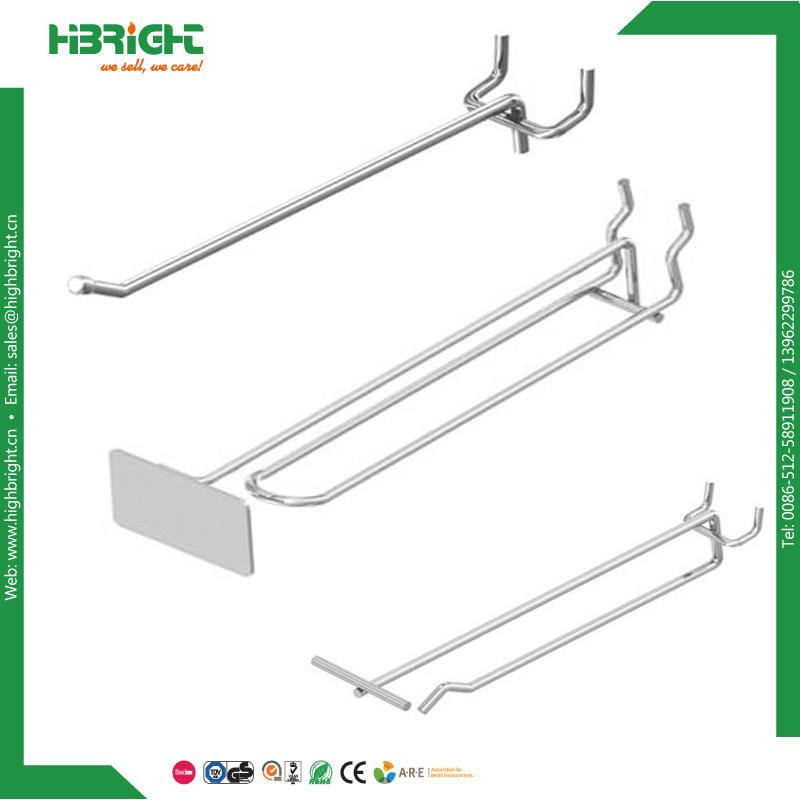 Metal Retail Display Hanging Pegboard Hooks