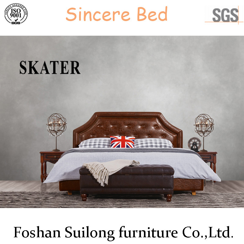 A05 American Style Fabric Bed Leather Bed
