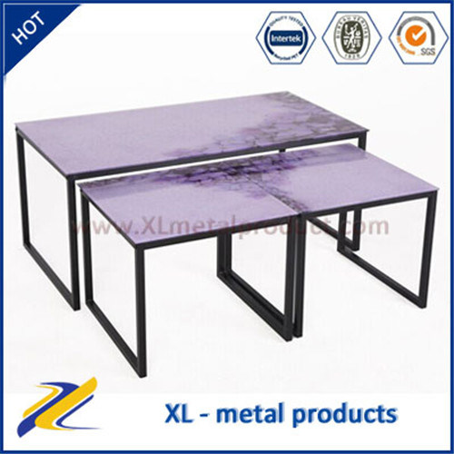 Kd Cheap Price Brooklyn Color Painting Glass Coffee Table