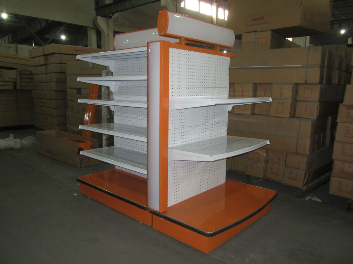 Supermarket Equipment Double Side Glass Cosmetic Glass Shelf