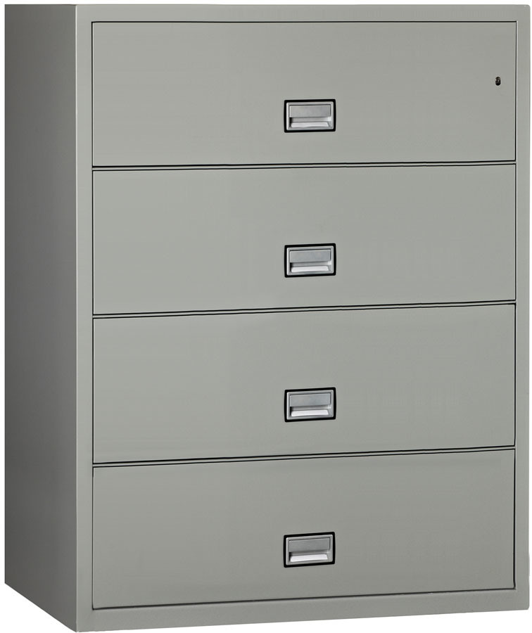 4 Drawer Black Lateral Filing Cabinets for Office