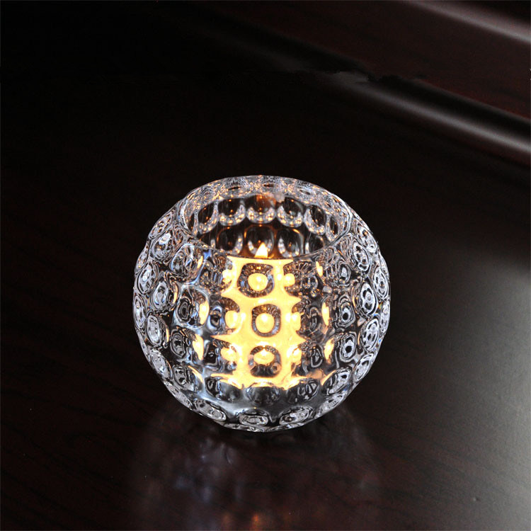 Ball Crystal Glass Candlestick for Christmas Decoration