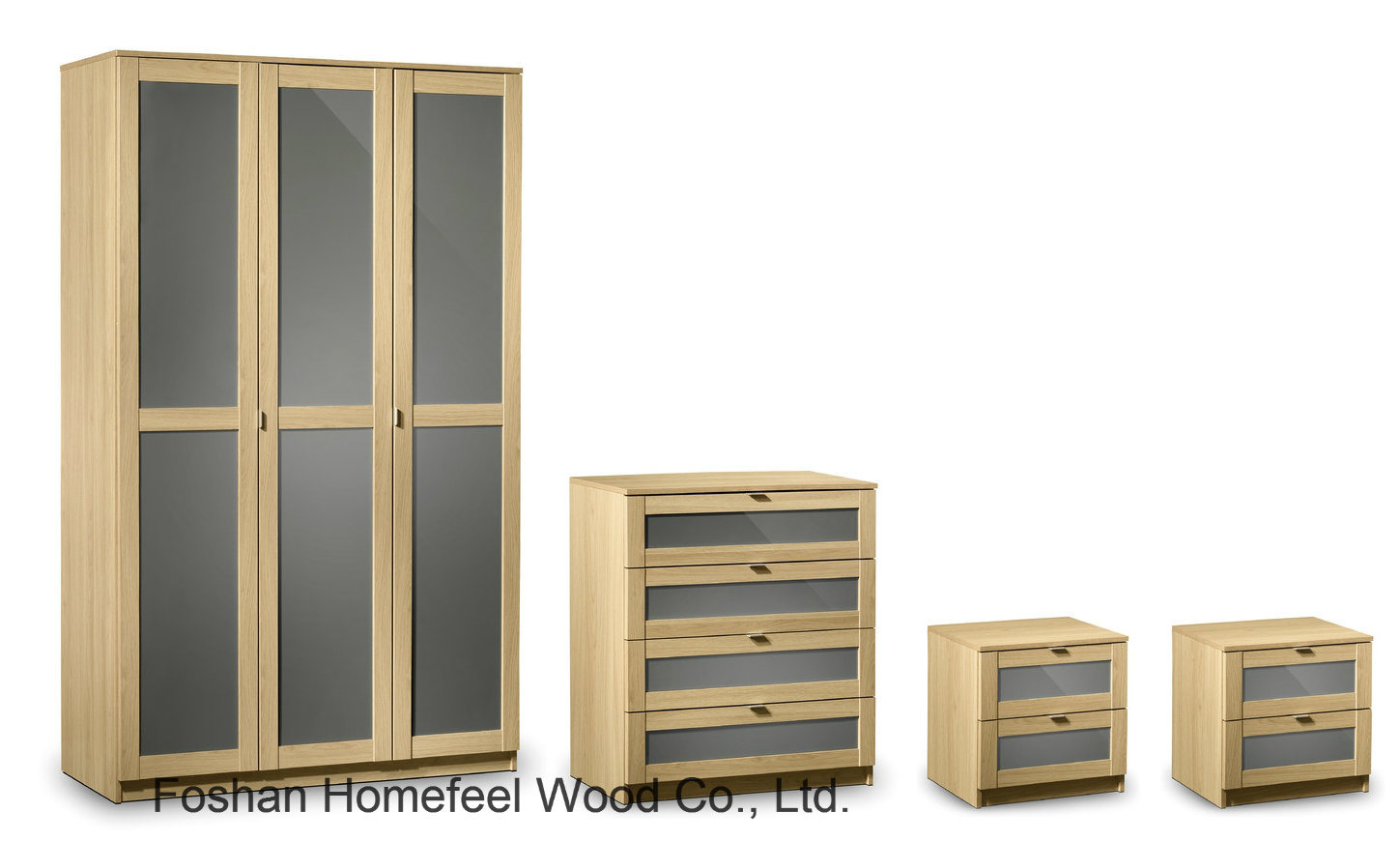 Stunning 4 Piece Wooden Bedroom Furniture Wardrobe Set (BD08)