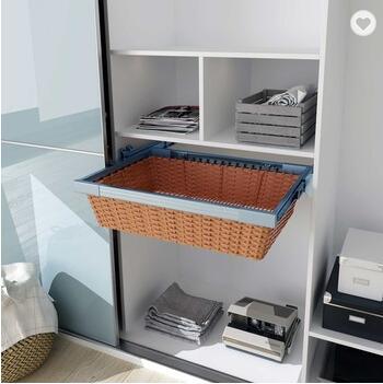 Wardrobe Soft Close Pull out Rattan Closet Organizer