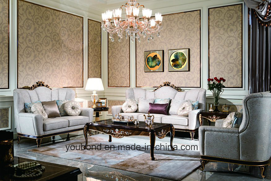 0070-1 High Gloss Solid Wood Classical Fabric or Leather Sofa