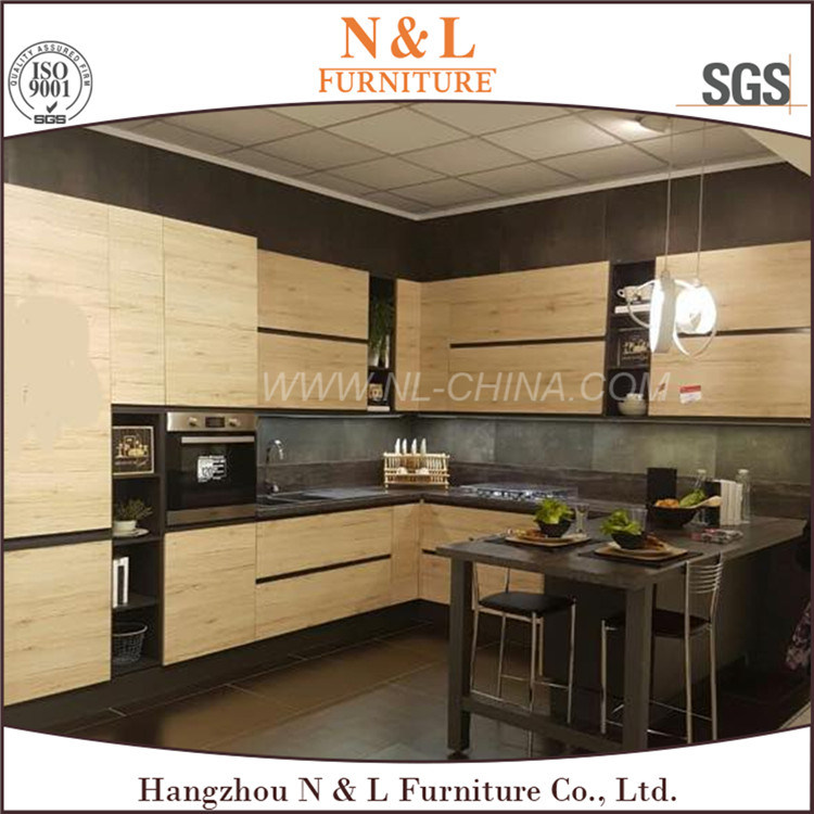 L Shape Particle Board Faced Melamine Cabinet Kitchen Furniture