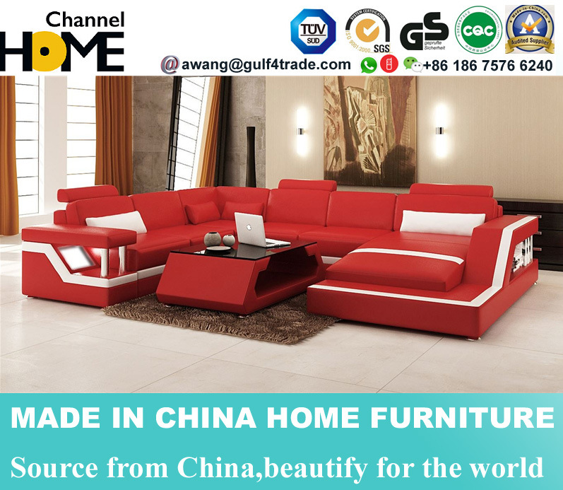 Chinese Furniture Modern Style Leather Sectional Sofa (HC1074)