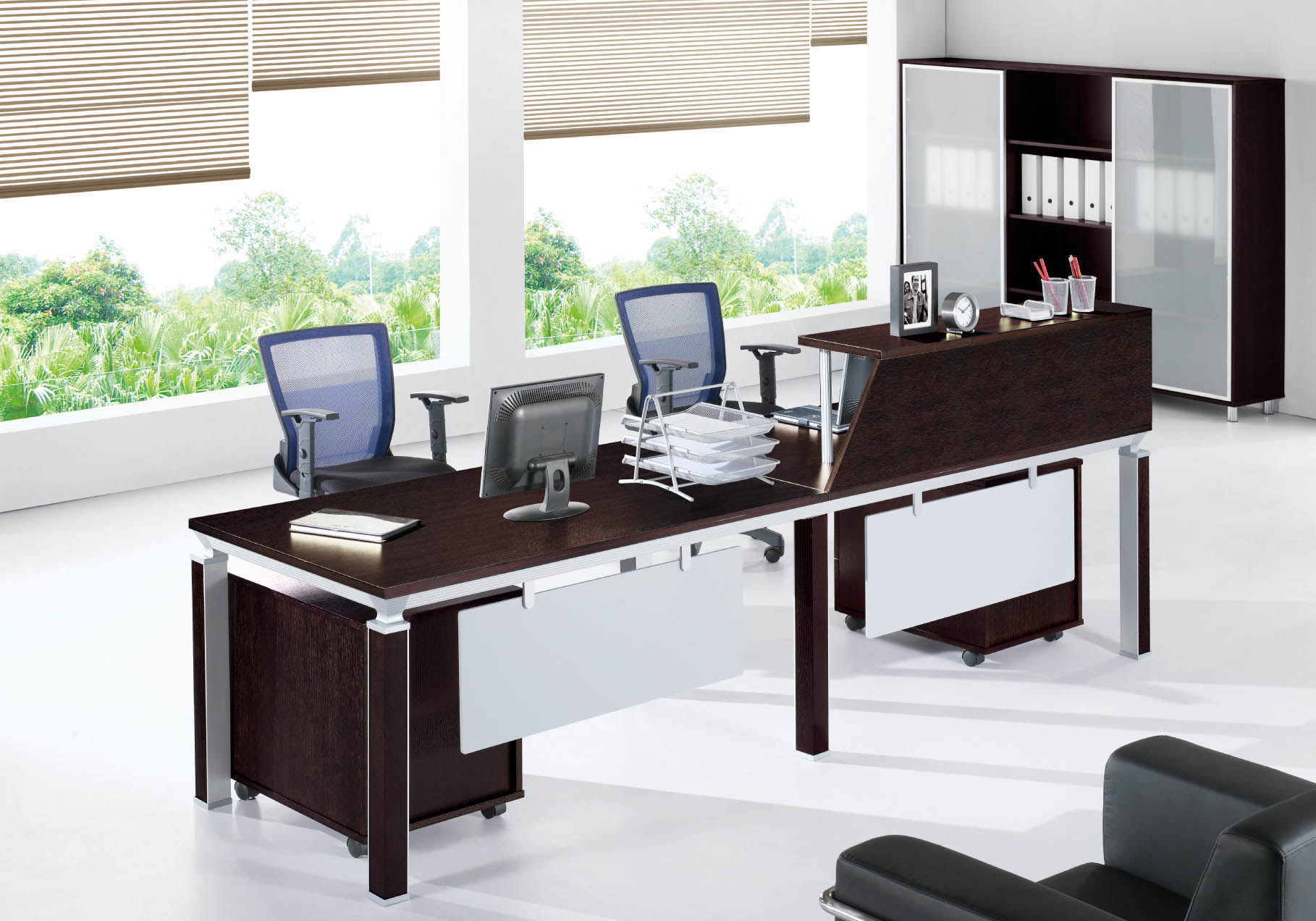 Modern Office Straight Computer Table Front Reception Desk