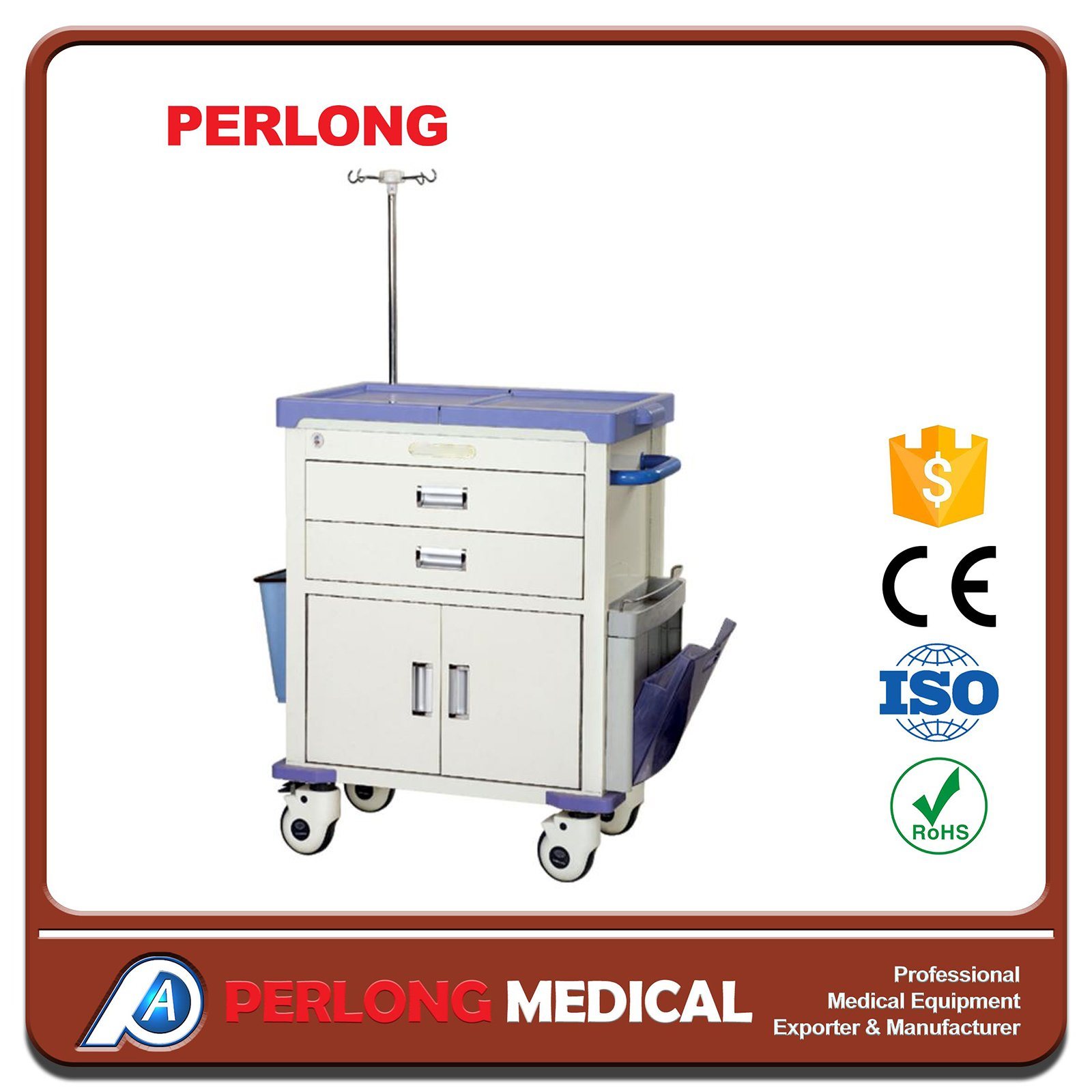 Hospital Cheap Emergency Trolley Hf-5-1