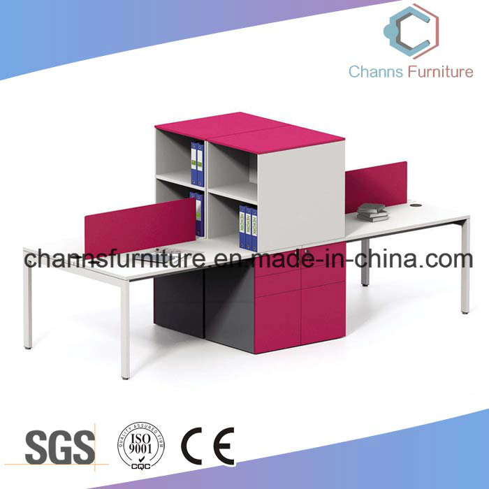 Modern Pink Office Furniture Wooden Cabinet Workstation