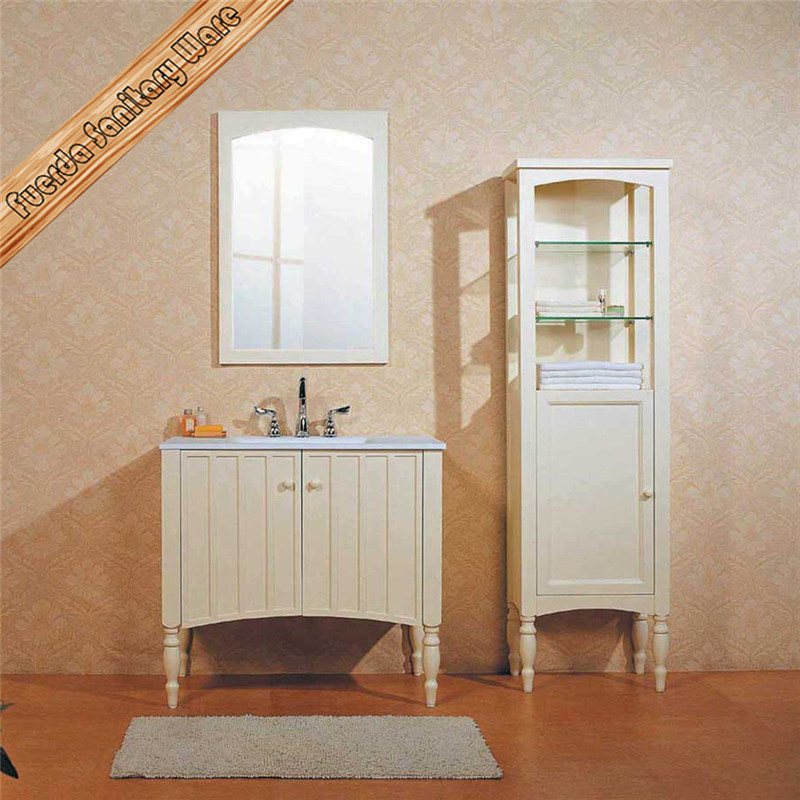 Floor Mounted Solid Wood Bathroom Cabinet