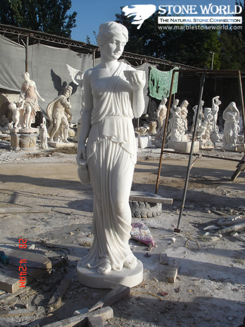 White Marble Figure Statue / Marble Figure Carving for Garden Ornament