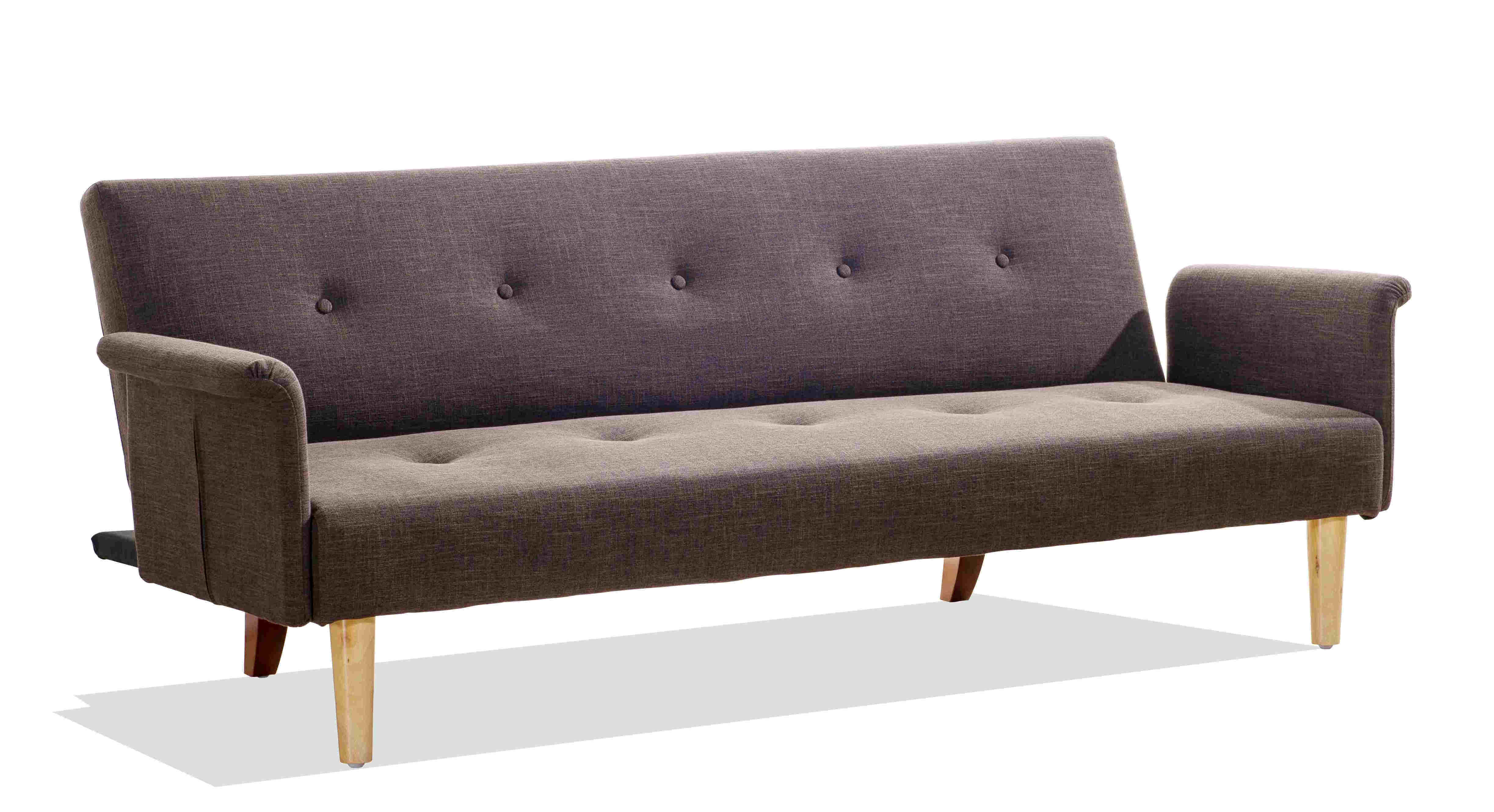 Fabric Lover Seat Sofa Cum Bed with Thin Armrests