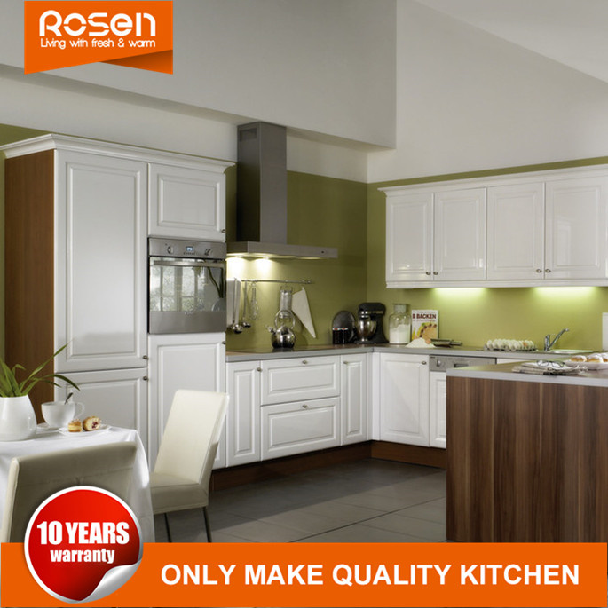 Wood Colors Shaker Style PVC Kitchen Cabinet for Sale