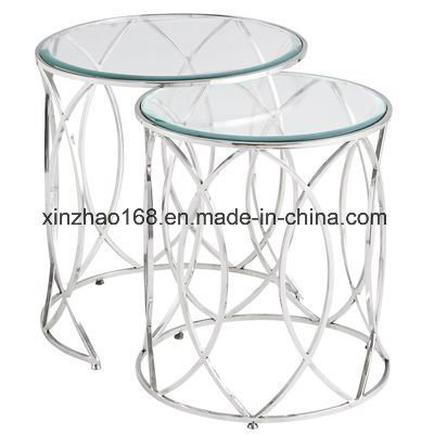 Powder Coating Metal Frame Tempered Glass Dining Table