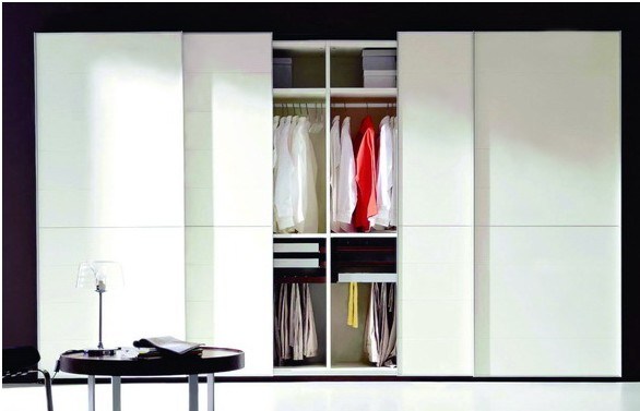 White Lacquered Sliding Door Wardrobes Bf6