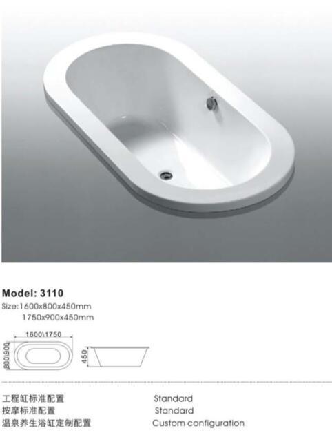 Creative New Design Insert Jacuzzi Bathtub