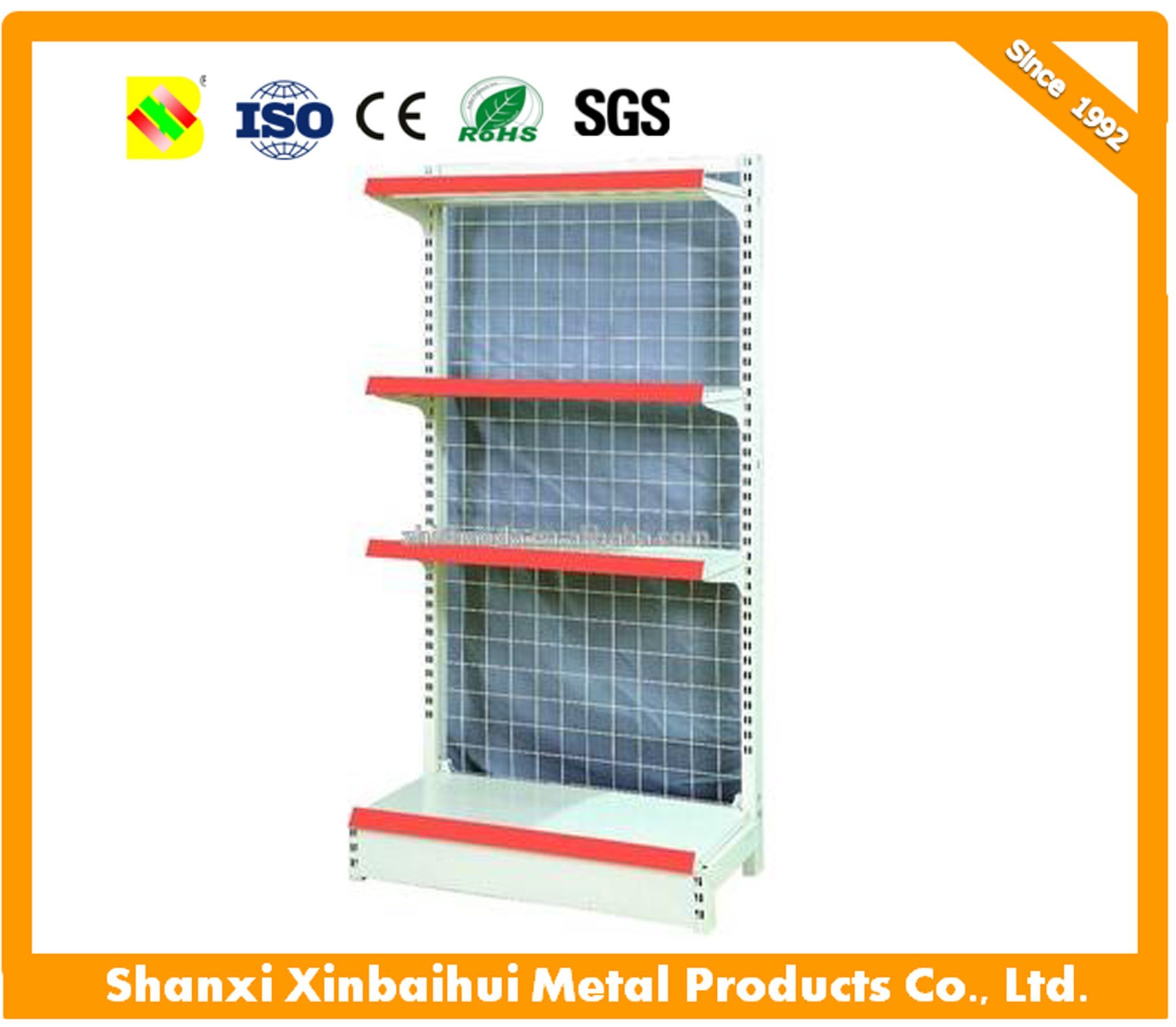 Wire Mesh Supermarket Shelf with 2.0mm/2.5mm Bracket