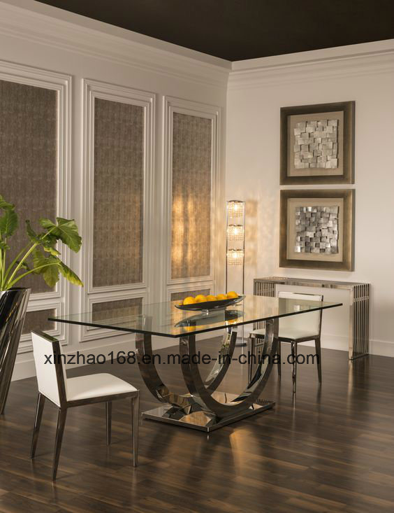 Free Sample 12 10 8 Seater Glass Top Dining Table/Dining Room Table