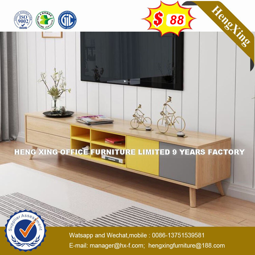 Wooden Furniture Fashion Design Melamine Glass Coffee Table (HX-8NR0666)