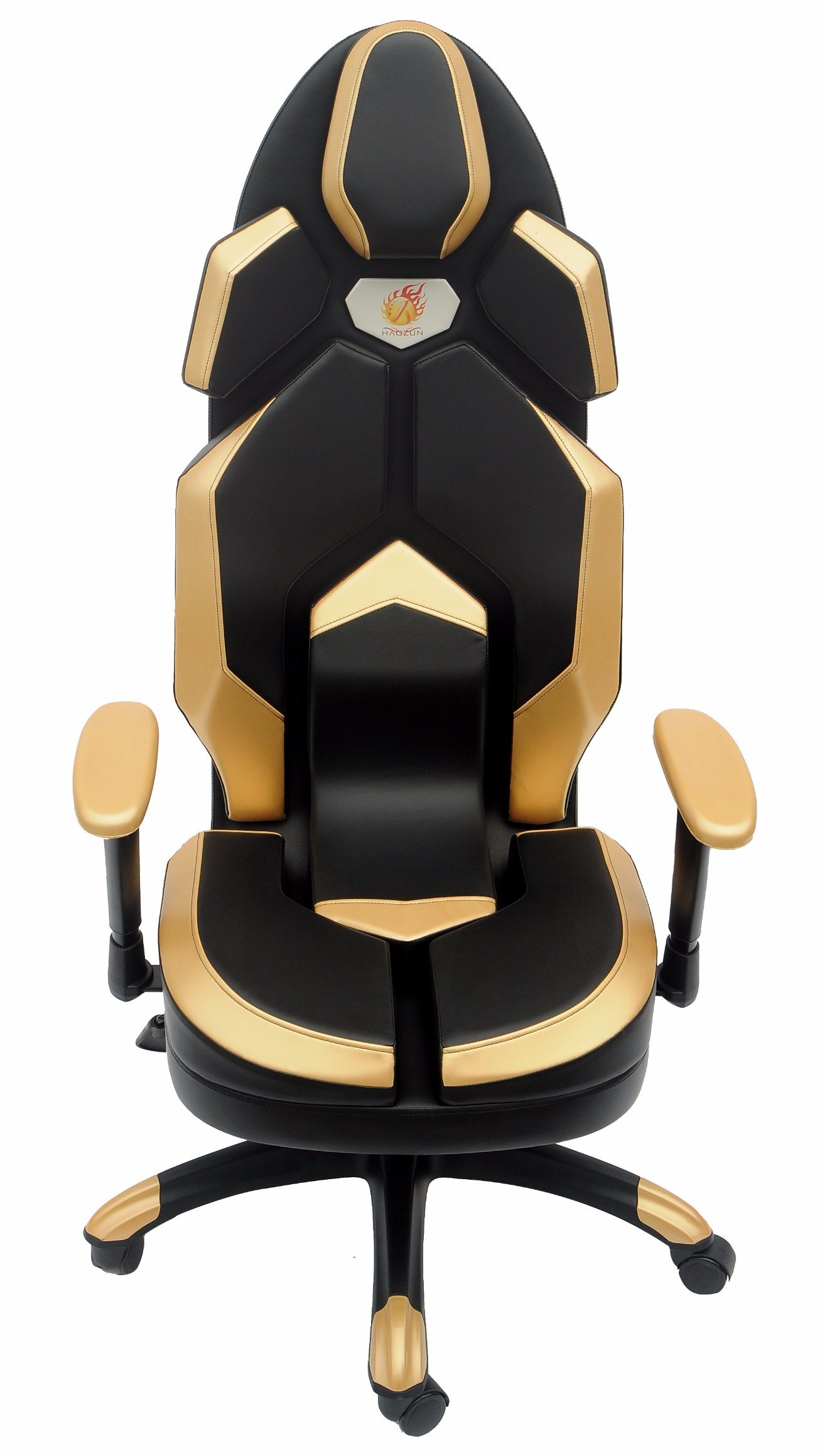 Golden Leather Racing Computer Chair Swivel Lift