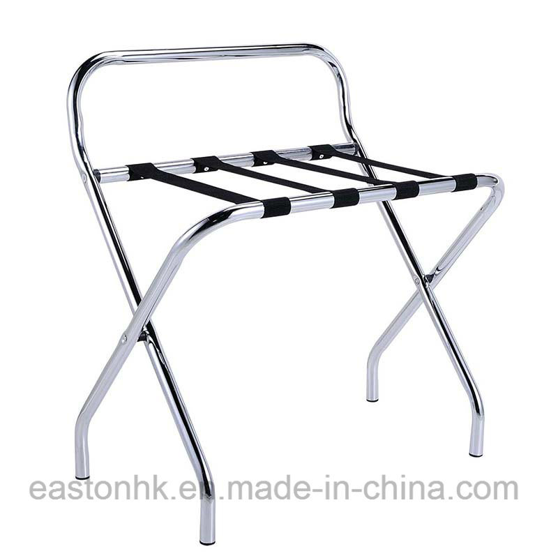 Easy Fold-up Hotel Strong Metal Luggage Rack with Backrest